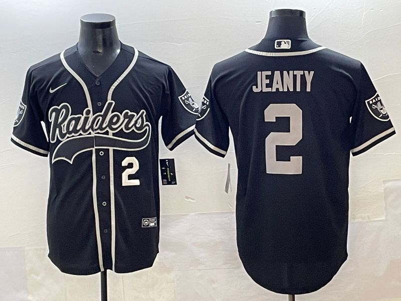 Men 2025 Oakland Raiders #2 Jeanty Black Joint Name Nike Limited NFL Jersey style 16